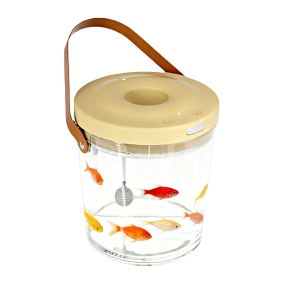 SHENERDA Mini Fish Tank with Light Quiet Oxygen Circulation Clear Bowl 2000mAh Mini Aquarium for Reptile Bait Fishing Kids Indoor Outdoor Sensory Play agreeable