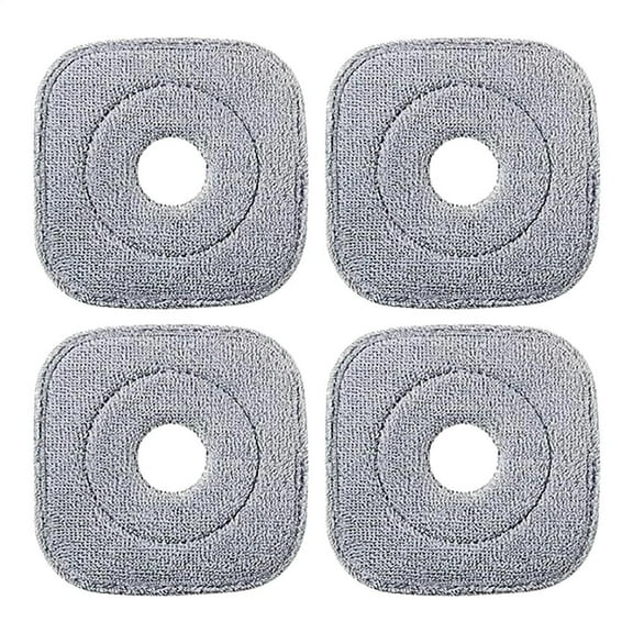 SHENERDA Mop Refill 4 Pieces Microfiber Refills Square Scrub Pad Highly Absorbent Brush for Wet and Dry Floor Care Kitchen Hardwood Home Bathroom Room decent