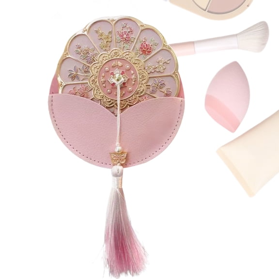 SHENERDA Pocket Mirror Flower Pattern Makeup Supplies Portable Makeup Mirror for Women Girls Ladies Wives Mothers Travelers Students Busy Professionals Brides Restaurant Office Car Travel usual