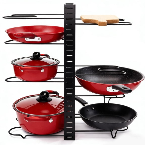 SHENERDA Pots and Pans Organizer 8-tier Adjustable Container Cookware Organizer for Kitchen Counter Pantry Home Cupboard Tableware Oven Plate Dish Drying Sheet responsible