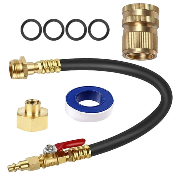 SHENERDA RV Winterizing 17 Inch Hose Anti-Freeze Connector 8piece RV Antifreeze Pump Kit for Trailer Winter Sprinkler Garden Irrigation Trailers Marine Boat friendly