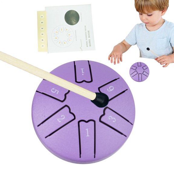 SHENERDA Rain Drum for Outside 6-Note 3-Inch A-Key Tank Drum for Meditation Handpan Drum Percussion Instrument Includes Mallets & Music Book for Concert Yoga Musical Education delightful