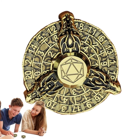 SHENERDA Roulette Dice Polyhedral Cool Dice Set Roulette Spinner Retro Gear Wheel Zinc Alloy Role Playing Dice Fidget Toys for Table Games