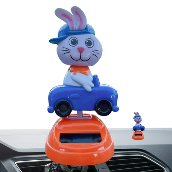 SHENERDA Solar Dashboard Figures Collectible Bunny Shaking Doll Rabbit Solar Dancing Bobble Shaking Head for Car Office Desk Party Favors Home standard