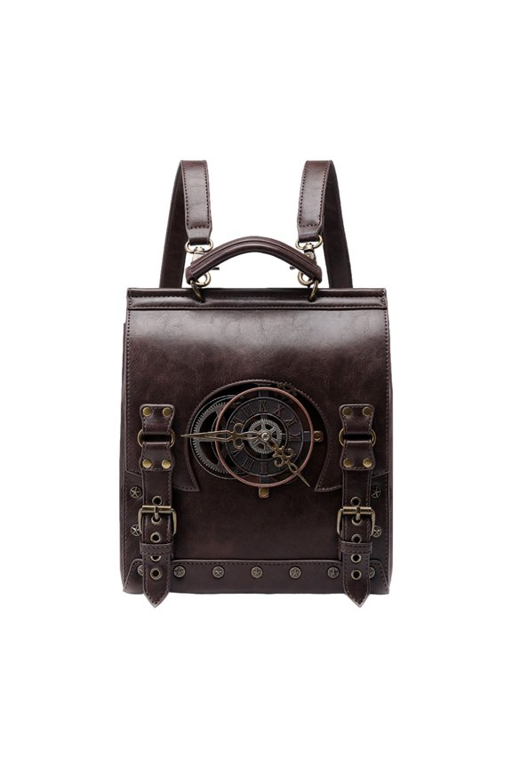 Steampunk Backpack for Women Laptop Bag Steampunk Backpack Travel Rucksack Retro Steampunk Bag Large Medieval Backpack PU Leather Punk Backpack