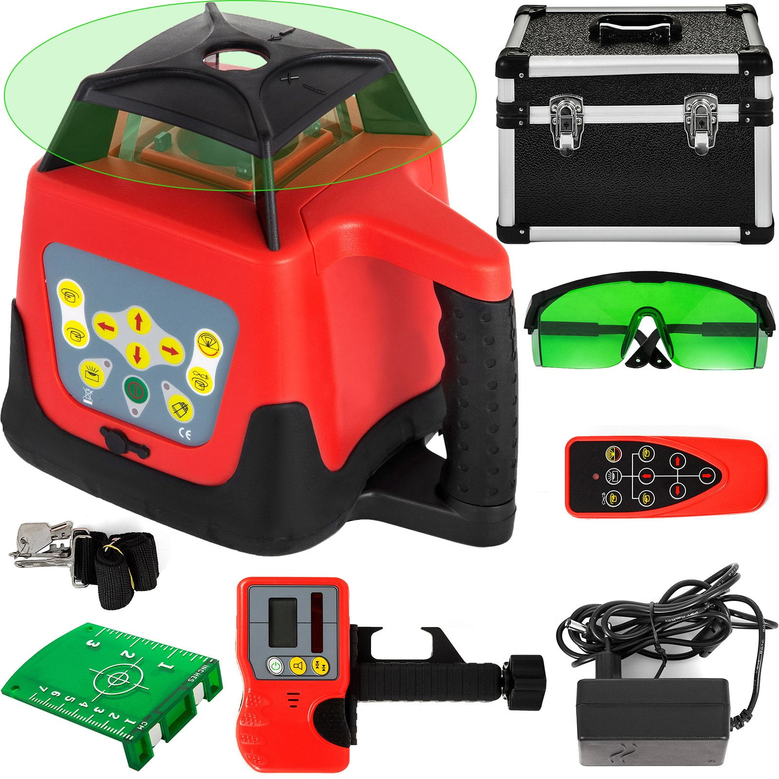 SHENGJINSH 360 Laser Level Machine Rotary Red Cross Line Laser Leveler Self-Leveling 500m Scanning Measurement Tools