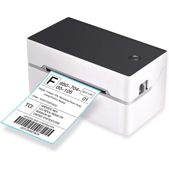 SHENGJINSH 40-110mm High Speed Desktop Direct Thermal Shipping Label Printer, USB + Bluetooth Label Maker, 4x6 Barcode & Shipping Sticker Printer for Small Business