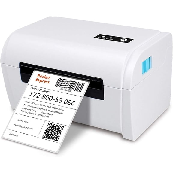 SHENGJINSH 40-110mm Thermal Shipping Label Printer, High Speed 4x6 Barcode Label Maker, USB + Bluetooth Connection, Compatible with Windows for Small Business Shipping Packages