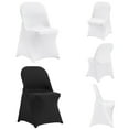 thumbnail image 1 of SHENGJINSH 50Pcs Black Folding Spandex Stretch Chair Covers for Dining Banquet, 1 of 8