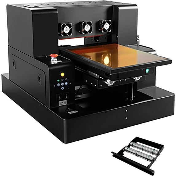 SHENGJINSH A3 L805 UV Printer, High Resolution 2880 x1440dpi UV Flatbed Printer Machine with Bottle Holder & Vacuum Platform, for Phone Case Glass Cups Stickers Wood Acrylic Leather Golf Balls (A3)