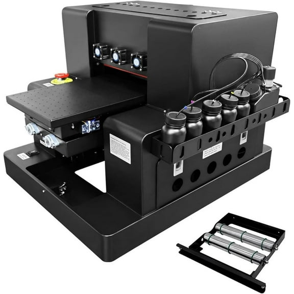 SHENGJINSH A4 XP600 UV Printer, High Precision 5760 * 1440dpi UV Printer Machine with 22 * 33cm Printing Area & Bottle Holder