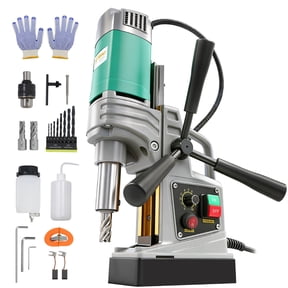 SHENGJINSH Magnetic Drill, 1550W 2" Boring Diameter, 2923 lbf Portable Electric Mag Drill Press, with 10 Coring Drills, Variable Speed, Drilling Machine for Metal Surface