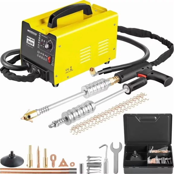 SHENGJINSH Stud Welder Dent Repair Kit, 2KW Spot Welder Dent Puller with 5 Welding Modes, Auto Body Spot Welding Dent Puller Machine for Car, Truck, Motorcycle Dent Repair