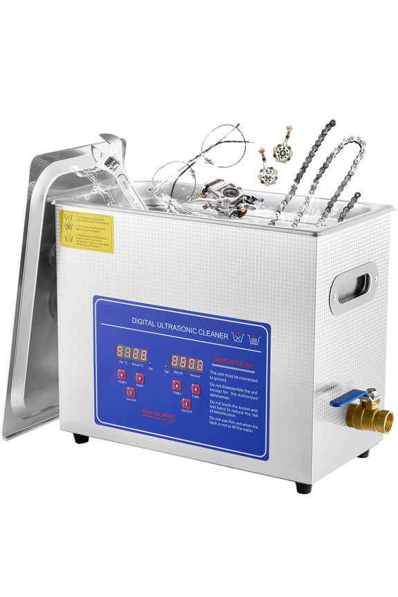 Ultrasonic Jewelry Cleaner, 6L Professional Jewelry Ultrasonic Cleaner Machine with Timer & Heater