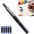 thumbnail image 1 of SHENGLUO Retractable Fountain Pen Set: Black Ink Fine Nib, 5 Refillable Ink Cartridges Included, No Leaking Smooth Writing Nice Luxury pen for Men, Women, for Calligraphy Journaling Gift (Black), 1 of 7