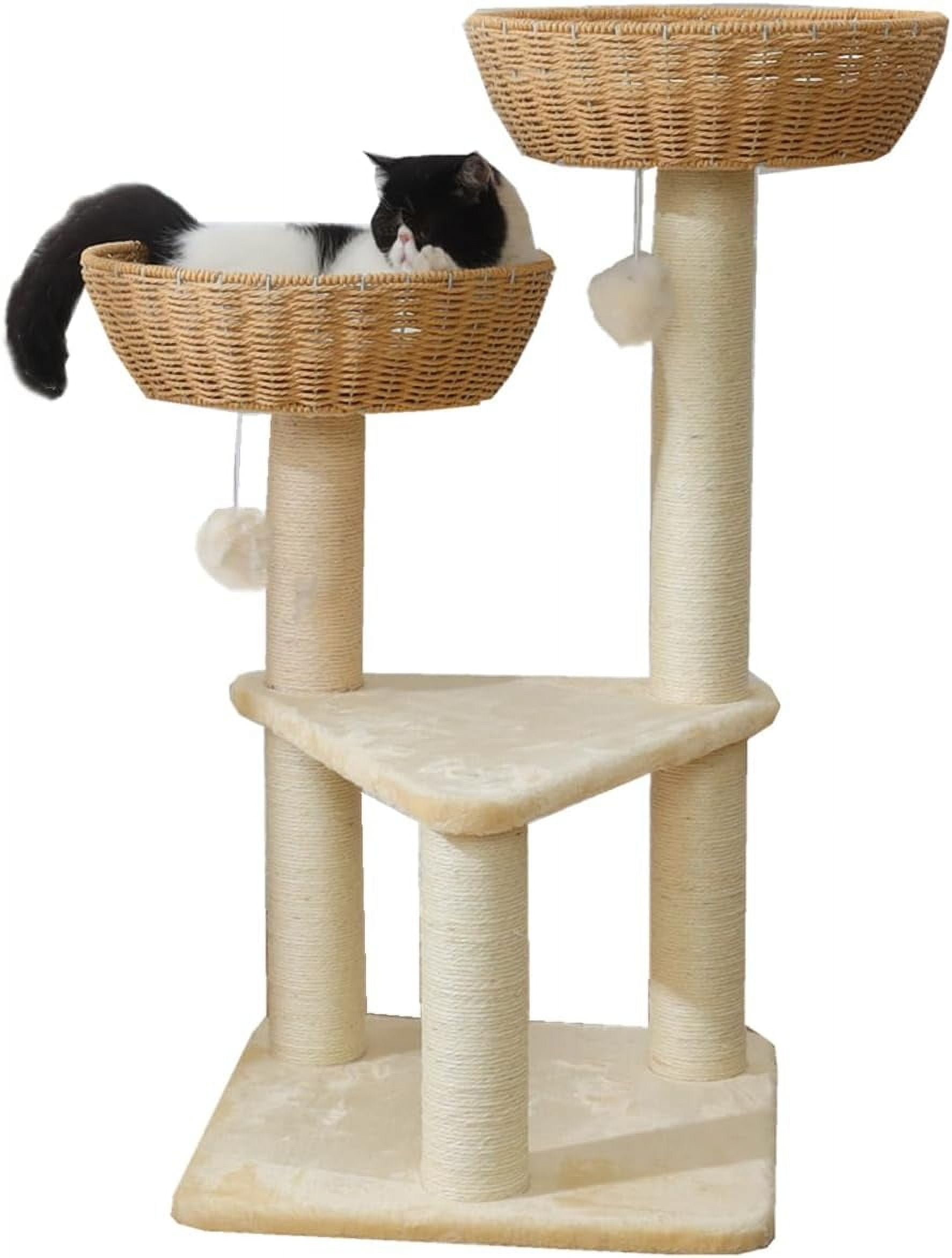 Ersatz-Katzenbett Für Kratzbaum - 34 Cm Durchmesser, Weiches Velboa | Einfach Montierbar Mit M10-Schraube