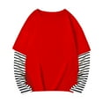 thumbnail image 1 of SHENGSI Boys and Girls Spring and Autumn Long-Sleeved Cotton Fake Two-Piece Striped Top T-Shirt, Boys Girls Spring Fall Long Sleeve Cotton False Two Pc Striped Top T Shirt, 1 of 4