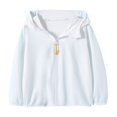 thumbnail image 1 of SHENGSI Girls and Boys Summer Solid Color Icy Hooded Zipper Sun Protection Clothing, Girls Boys Summer Solid Color Ice Hooded Zip Up Sun Protective Clothing, 1 of 8