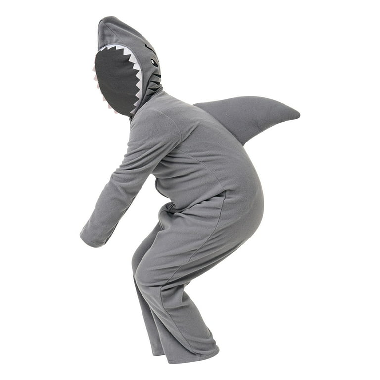 Shark Costume Kids Grey Hooded Jumpsuit Shark Costume Kids Grey Hooded Jumpsuit