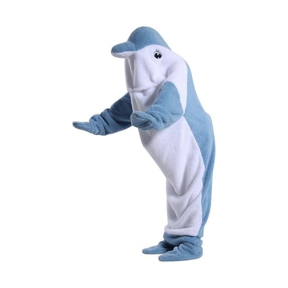 SHENGSI Kids Shark Whale Flannel Sleeping Bag Onesie, Blanket Hoodie Unisex Wearable Hoodie Blanket Soft Cozy Flannel Hoodie Cute for Children