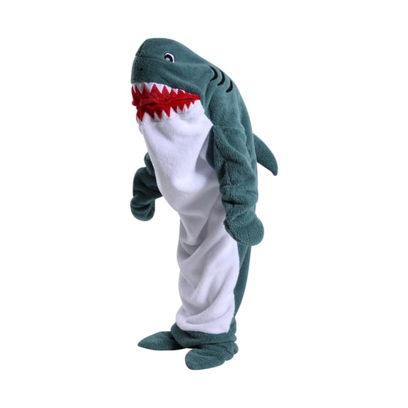 SHENGSI Kids Shark Whale Flannel Sleeping Bag Onesie, Blanket Hoodie Unisex Wearable Hoodie Blanket Soft Cozy Flannel Hoodie Cute for Children