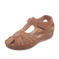 SHENGSI Women's Wedge Heel Covered Toe Hollow Sandals Ladies Casual