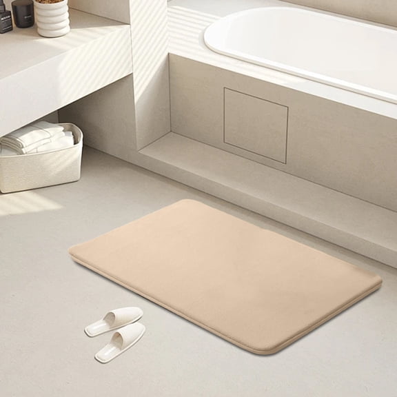 SHENGXINY 1PCS Bathroom Rugs, Washable No Slip Anti Mold Shower Mat, Quick Dry Bath Neutral Rug, Rubber Backing Rugs for Living Rooom, Bedroom, Tub Shower, Indoor, Home Decor 1'4'x2'0' Beige