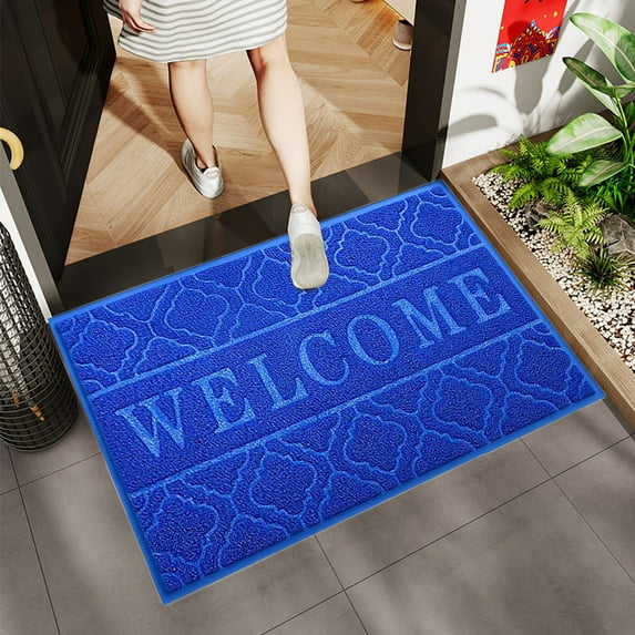 SHENGXINY 1PCS Bathroom Rugs, Washable No Slip Anti Mold Shower Mat, Quick Dry Rugs for Bath, Tub Shower, Indoor, Home Decor Accessories 2'6'x1'6' Blue