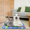 thumbnail image 1 of SHENGXINY 1PCS Cat Water Mats,Cat Cooling Pad,Water Sensor Play Mat for Cats with fish Print Blue 25.9x18.5in, 1 of 8