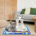 thumbnail image 1 of SHENGXINY 1PCS Cat Water Mats,Cat Cooling Pad,Water Sensor Play Mat for Cats with fish Print Blue 25.9x18.5in, 1 of 7