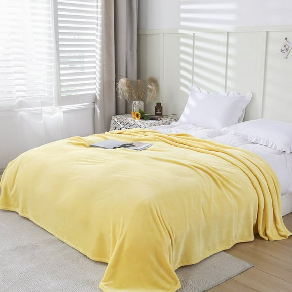 SHENGXINY Bath Towels,Extra Large Super Soft Warm Fleece Blanket.Throw Rug Sofa Bedding,Home Decor Yellow 16.69x27.56 in