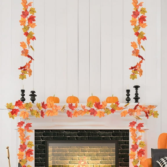 SHENGXINY 1PCS Fall Front Door Home Decor, Simulated Maple Leaf Garland ,Hanging Vines for Halloween,Fireplace,Wall,,Kitchen ,Bedroom,Living Room 68.95in MulticolorC