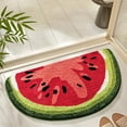 thumbnail image 1 of SHENGXINY 1PCS Half Circle Rug Front Door Mat Welcome Mats, Washable No Slip Anti Mold Absorbent Dirt Floor Mat for Entryway Home High Traffic Area 2'0'x1'4' Red, 1 of 7