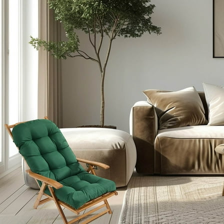 SHENGXINY 1PCS Rocking Chair Cushions for Indoor, Thickened Recliner Cushion Nap Folding Seat Cushion 19.6x44.3in Green