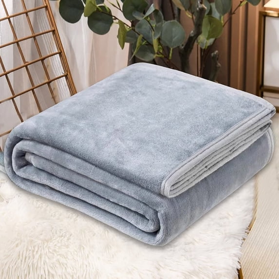 SHENGXINY 1PCS Weighted Bath Sheets Towels for Adults, Extra Large Super Soft Warm Fleece Blanket Rug Sofa Bedding Gray 27.55x39.37in