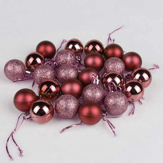 SHENGXINY 24PCS Christmas Ball Ornaments for Tree, Bright Shatterproof Party Ornament Decor for Indoor,Outdoor,Festival Ambiance Decoration 1.18Inch Dark Red