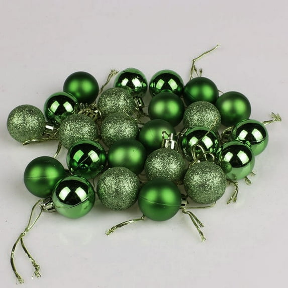 SHENGXINY 24PCS Christmas Ball Ornaments for Tree, Bright Shatterproof Party Ornament Decor for Indoor,Outdoor,Festival Ambiance Decoration 1.18Inch Green