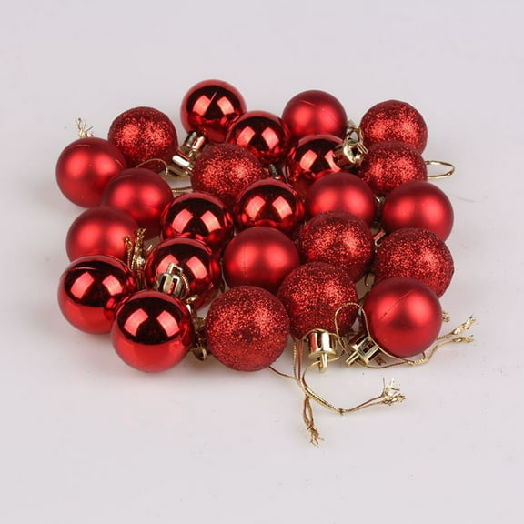 SHENGXINY 24PCS Christmas Ball Ornaments for Tree, Bright Shatterproof Party Ornament Decor for Indoor,Outdoor,Festival Ambiance Decoration 1.18Inch Red