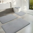 thumbnail image 1 of SHENGXINY 4PCS Bathroom Rug Mat Set with U-Shaped Toilet Cover, Washable No Slip Anti Mold Absorbent Dirt Ultra Soft Carpet Mats, Absorbent Plush Shaggy Bath Mats Gray, 1 of 7