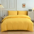 thumbnail image 1 of SHENGXINY 4PCS Duvet Cover Set Twin XL,Ins Solid Color Bedding Set - Washed Breathable Soft Home Decor Yellow 70.86x86.61in, 1 of 5
