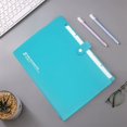 thumbnail image 1 of SHENGXINY 5-Pocket Expanding File Folder, A4 5-Pocket Accordion File Folder, Multi-Layer Plastic Organizer for Office Documents Sky Blue, 1 of 6