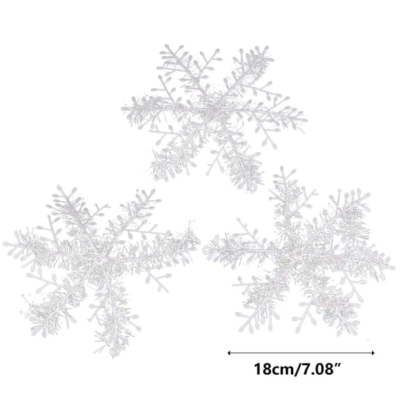 SHENGXINY 6PCS Christmas Artificial Snowflake String,Christmas Tree Decorations for Home,Indoor,Table,Living Room,Festival,Party,Winter Decor 9.05in WhiteB