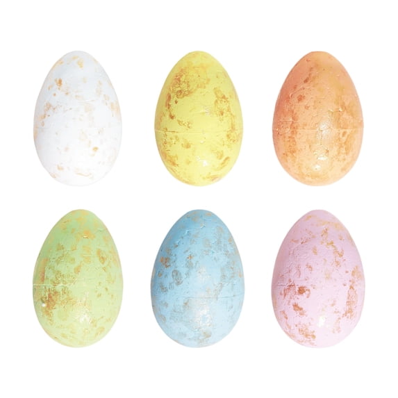 SHENGXINY 6PCS Easter Eggs,Easter Decorations,Foil-Gold Glass Eggs,Luxurious Spring Tabletop Holiday Ornament Multicolor 1.18x1.57in