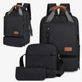 thumbnail image 1 of SHENGXINY Backpack for Women Men Large,Three Piece Backpack Set Durable Design for Daily Commute and Outdoor Use Black, 1 of 4
