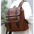 thumbnail image 1 of SHENGXINY Backpack for Women Men,Leather Laptop Backpack Fits 15.6 Inch Notebook Ideal for Business Work and Travel Brown, 1 of 5