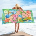 thumbnail image 1 of SHENGXINY Beach Towel, Summer Slipper Pattern Microfiber Beach Towel Multi-Purpose Design Multicolor, 1 of 4