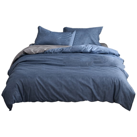 SHENGXINY Bedding Suit Clearance Duvet Cover Single Size, Duvet Cover Set With Buttons Closure, Ultra Soft Washed Microfiber Bedding Comforter Cover With 2 Pillowcases Blue