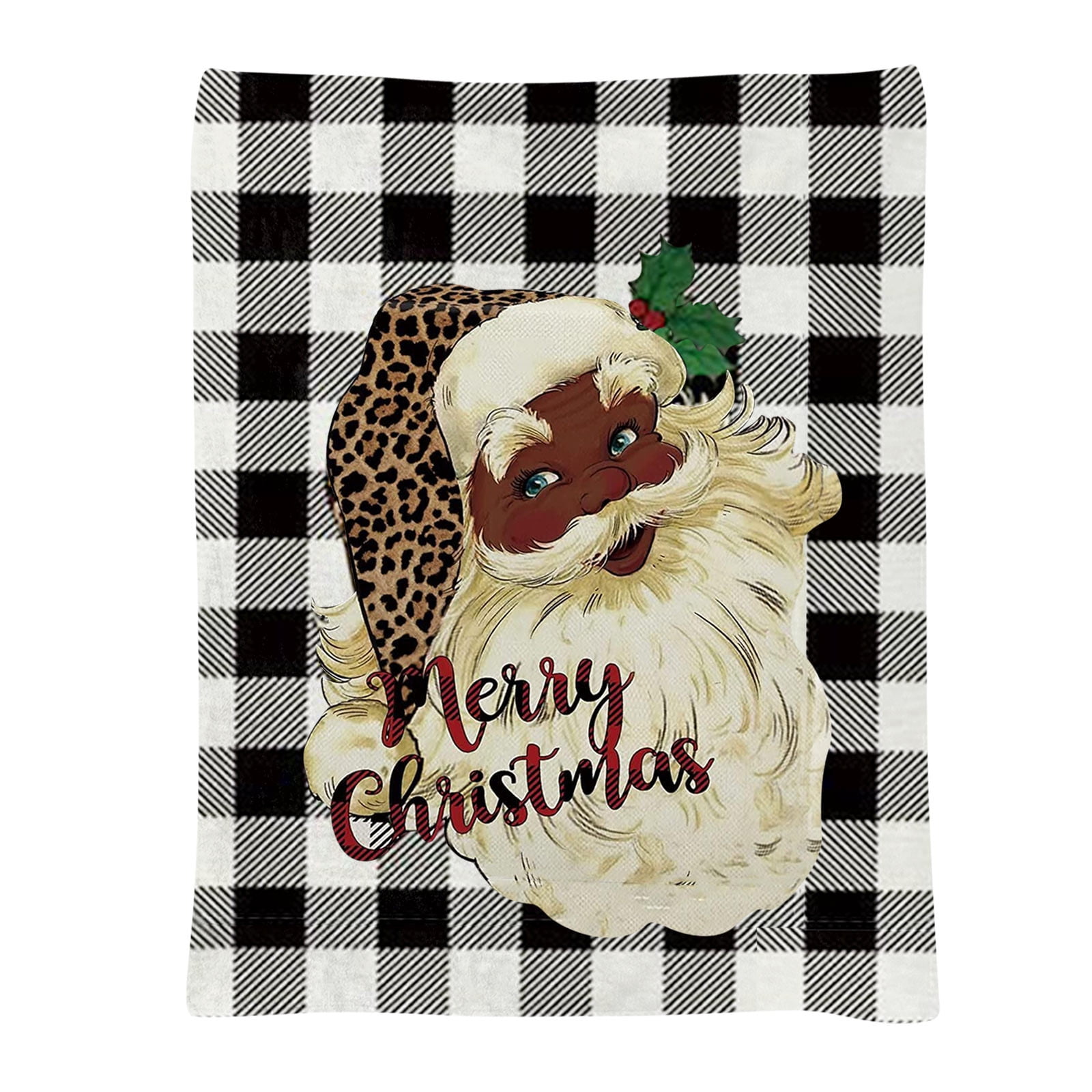 SHENGXINY Blankets On Clearance Flannel Blanket Christmas Santa Claus Pattern Blanket, Christmas
