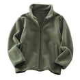 thumbnail image 1 of SHENGXINY Boys Polar Fleece Jacket Full-zip Stand Collar Long Sleeve Insulated Comfort Coat Fuzzy Winter Warm Outwear Army Green 11 Years, 1 of 4