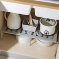 thumbnail image 1 of SHENGXINY Cabinet Shelf Organizer, Single Tier Shelf & Rack, Space-Saving Retractable Storage Rack, Kitchen Cabinet Countertop Organizer Gray 27.16x9.44x5.9in, 1 of 6